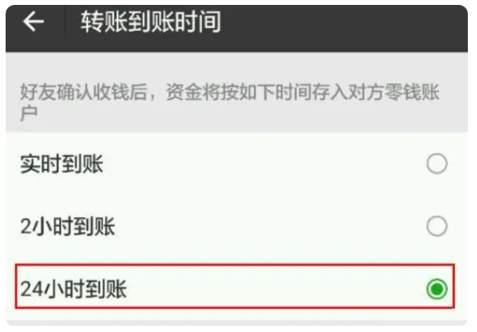 排浦镇苹果手机维修分享iPhone微信转账24小时到账设置方法 