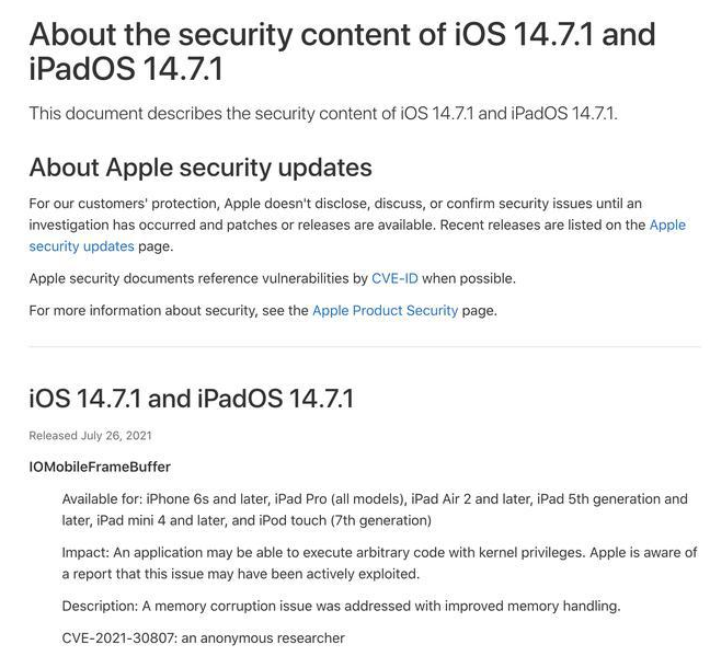 排浦镇苹果手机维修分享iOS 14.7.1 正式版更新内容及升级方法 